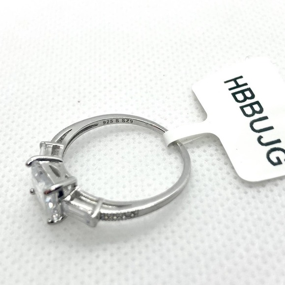 SIZE 9 925 Square Cut CZ Ring - Picture 9 of 12